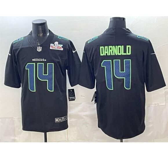 Mens or Youths Choose Sam Darnold Black Super Bowl LX Jersey Stitched Vapor